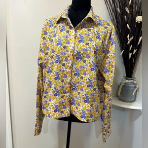 J. Crew Floral Chic Button-Down long sleeve Top - Size 12